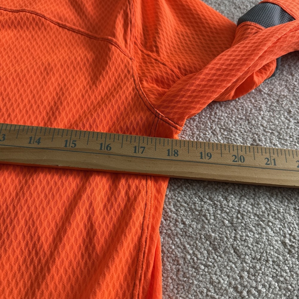 Saucony 1/4 Zip Running Jogging Pullover Mens Sz S Orange Mock Neck Vizipro - Picture 6 of 8